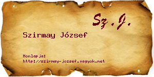 Szirmay József névjegykártya