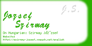 jozsef szirmay business card